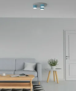 Fashion Sklep Kaja Niebieska lampa sufitowa na białej podstawie MLP7551 z serii DIXIE | Kaja Oświet