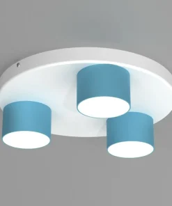 Fashion Sklep Kaja Niebieska lampa sufitowa na białej podstawie MLP7551 z serii DIXIE | Kaja Oświet
