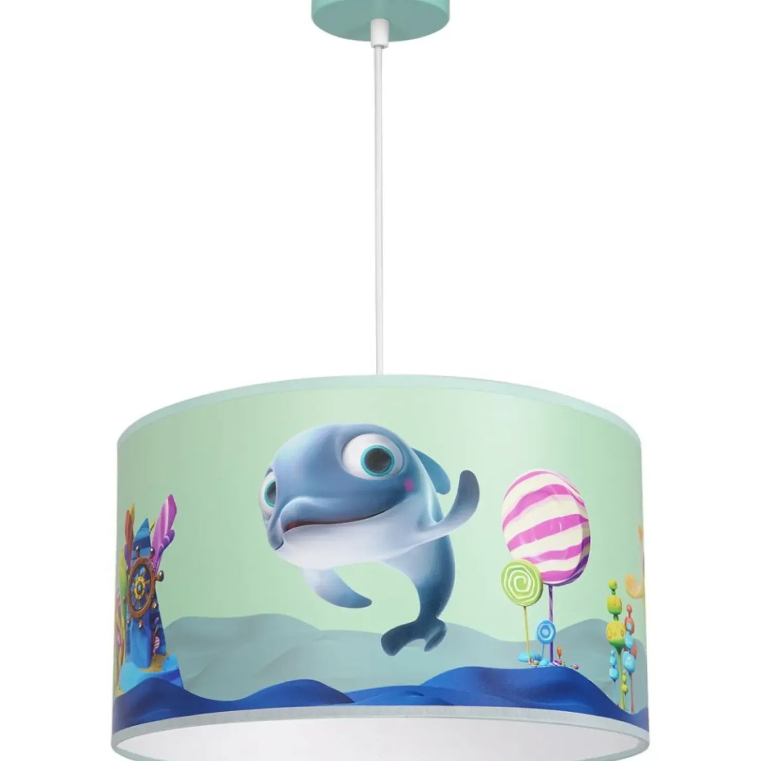 Niebieska lampa wisząca, rysunek rybki MLP6802 z serii DELFINKA FINKA | Kaja Ośw*Sklep Kaja Flash Sale