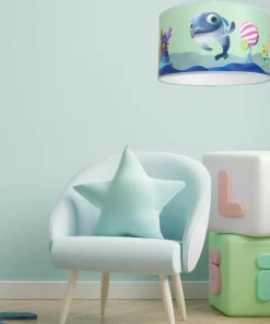 Niebieska lampa wisząca, rysunek rybki MLP6802 z serii DELFINKA FINKA | Kaja Ośw*Sklep Kaja Flash Sale