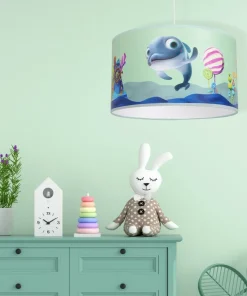 Niebieska lampa wisząca, rysunek rybki MLP6802 z serii DELFINKA FINKA | Kaja Ośw*Sklep Kaja Flash Sale