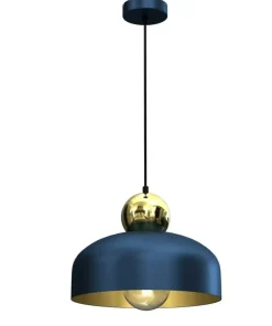 Sale Sklep Kaja Niebiesko-złota lampa wisząca, ozdobna kula MLP7695 z serii HARALD | Kaja Oświet