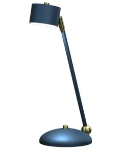 Niebiesko-złota lampka biurkowa, do biura MLP7776 z serii ARENA | Kaja Oświetlen*Sklep Kaja Discount