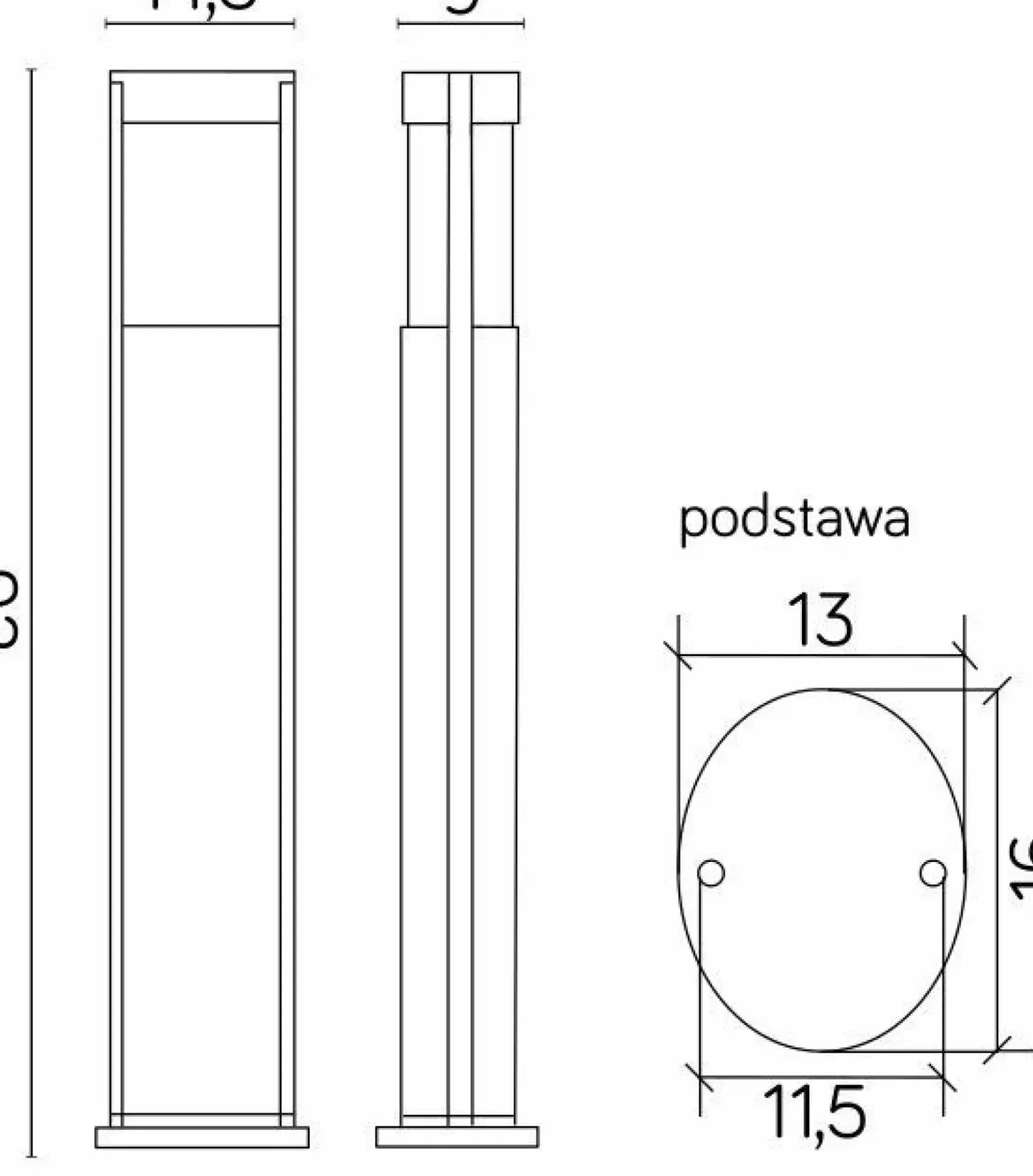 Niespełna metrowa lampa ogrodowa TO 3902-H 919 AL z serii ELIS | Kaja Oświetleni*Sklep Kaja Store