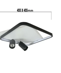 Niespotykany plafon LED z tubami LP-0612/2C SQUARE BK PARMA | Kaja*Sklep Kaja Online