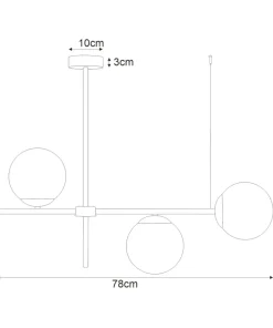 Clearance Sklep Kaja Niesymetryczna lampa sufitowa z kloszamiK-4735 | Kaja Oświetlenie