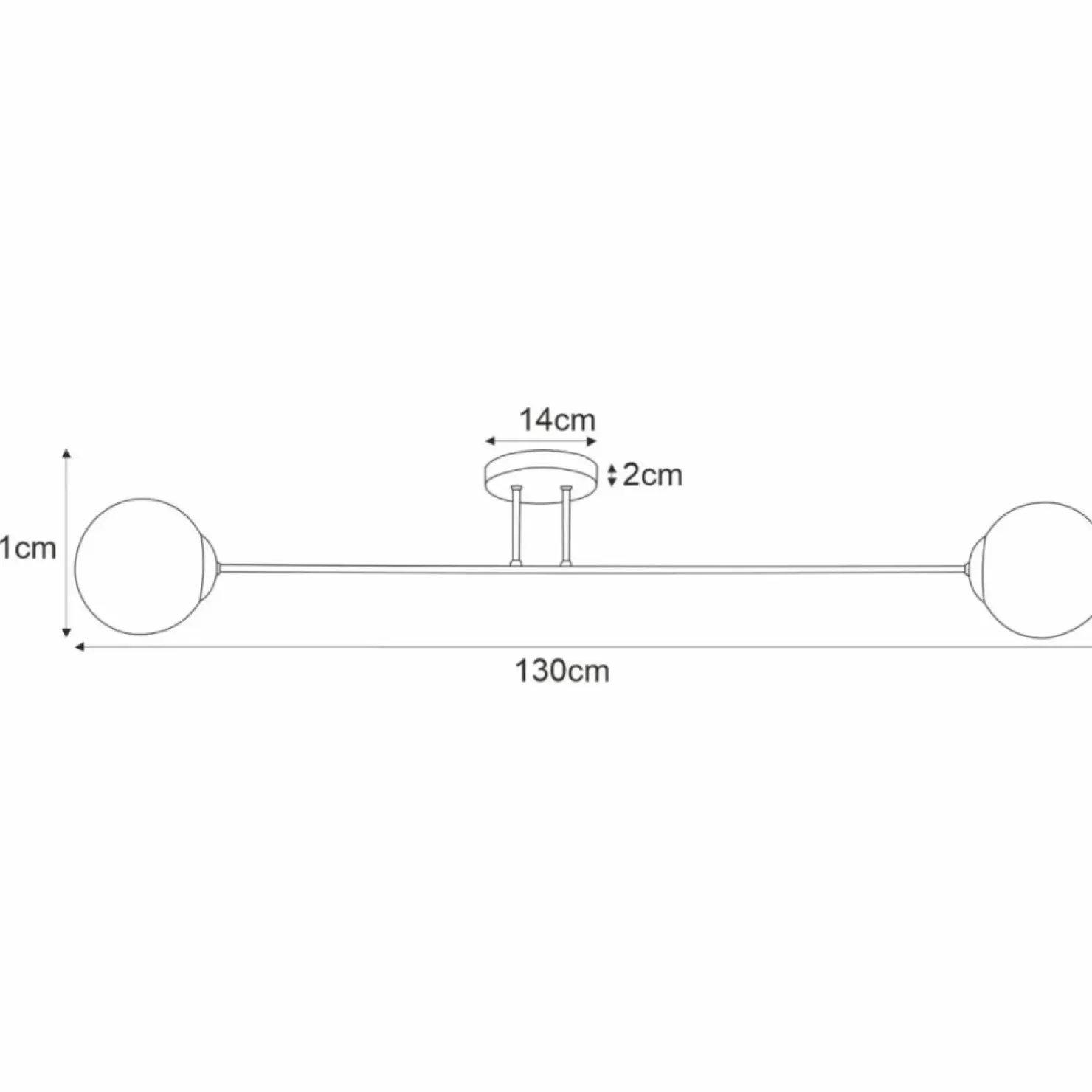 Best Sklep Kaja Niesymetryczna lampa sufitowa z 2 kloszami K-4923 | Kaja Oświetlenie