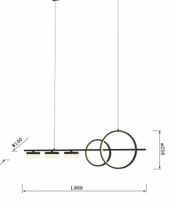 Outlet Sklep Kaja Nietuzinkowa lampa LED nad stół w salonie WF 7030-502 MESSINA | Kaja czarnymat
