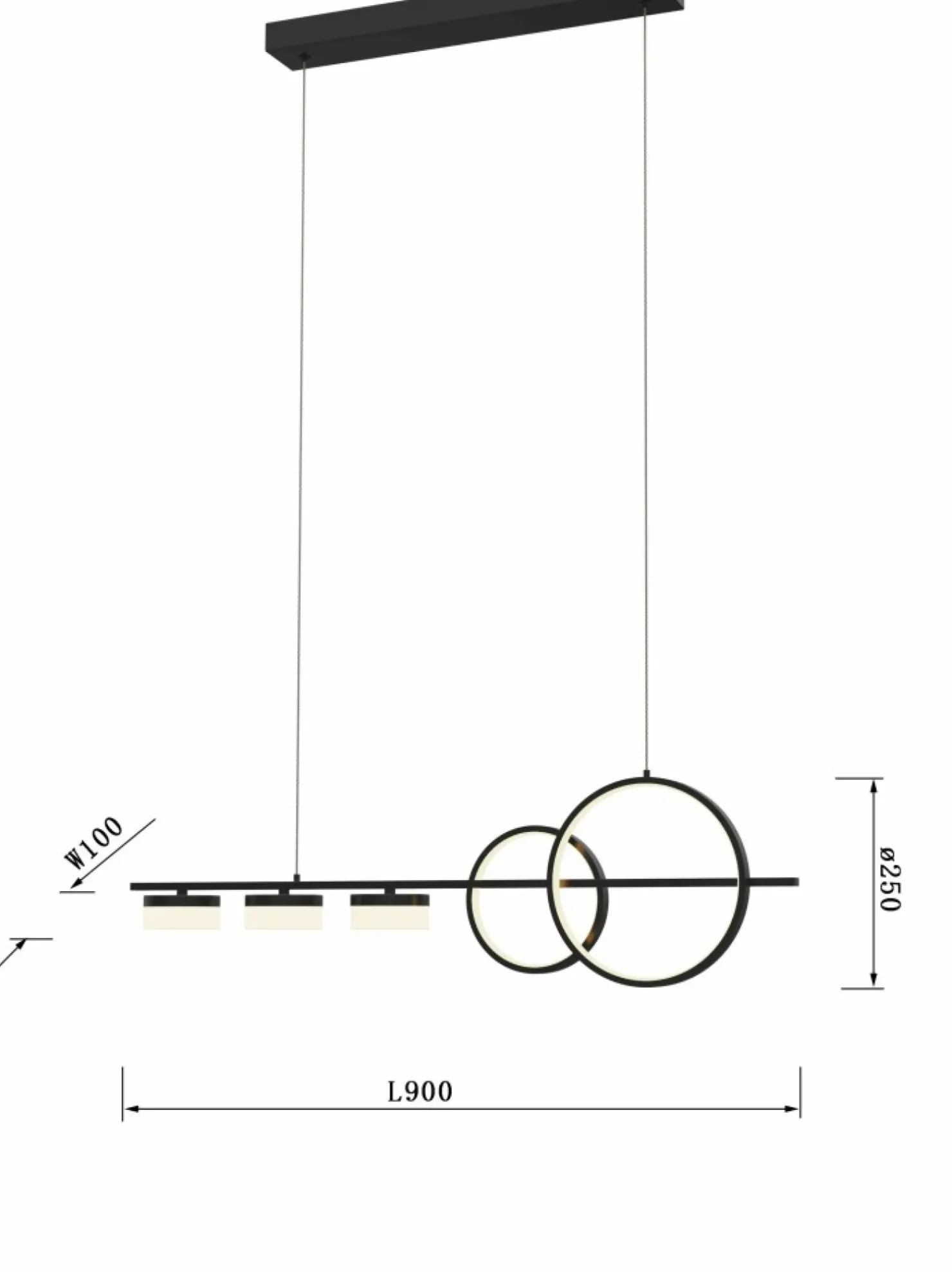 Outlet Sklep Kaja Nietuzinkowa lampa LED nad stół w salonie WF 7030-502 MESSINA | Kaja czarnymat