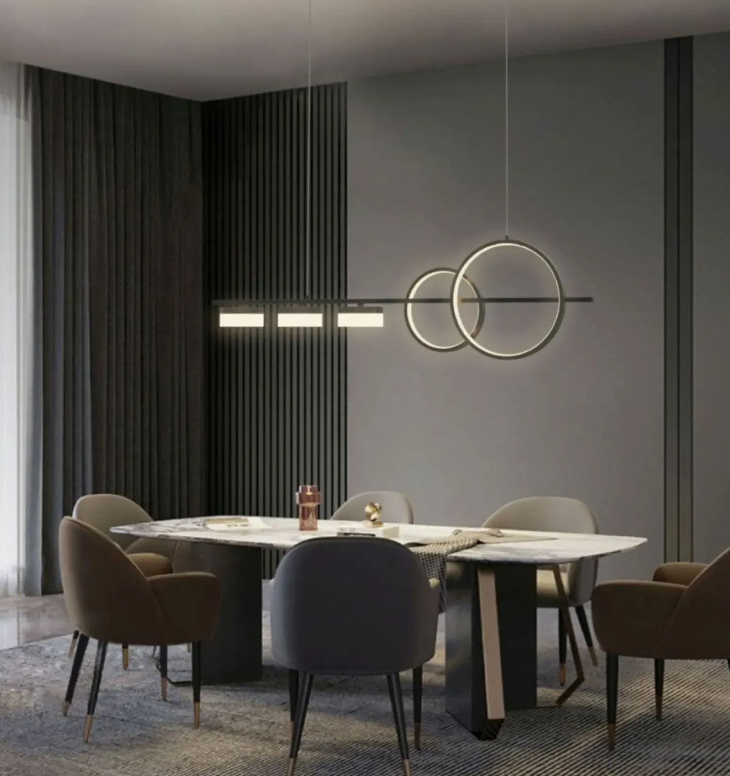 Outlet Sklep Kaja Nietuzinkowa lampa LED nad stół w salonie WF 7030-502 MESSINA | Kaja czarnymat