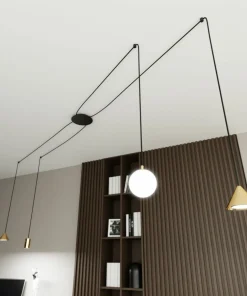 Best Sale Sklep Kaja Nietuzinkowa lampa wisząca pająk 1350/4 FUJI 4 GOLD | Kaja Oświetlenie