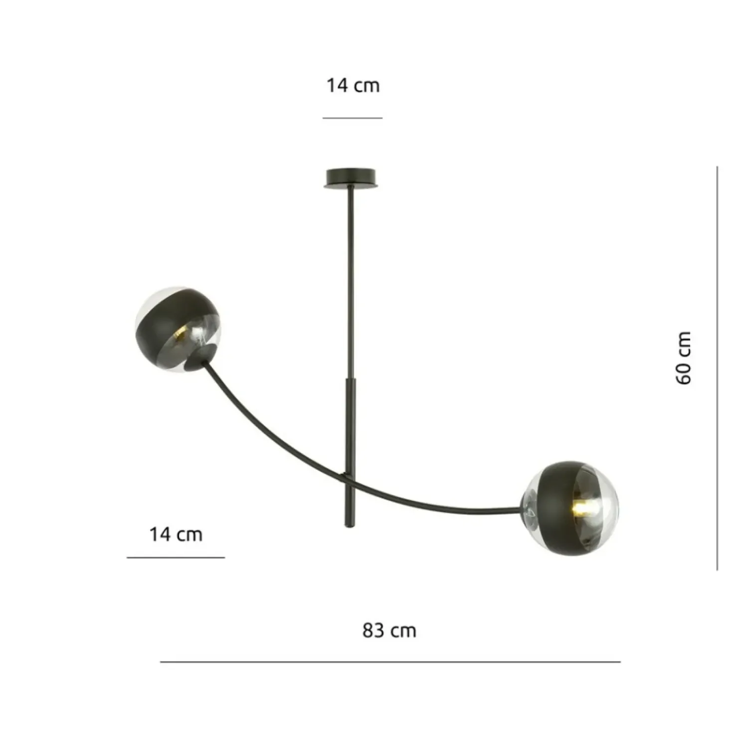Best Sale Sklep Kaja Nietypowa lampa sufitowa z dwoma kloszami 1101/2 HUNTER | Kaja