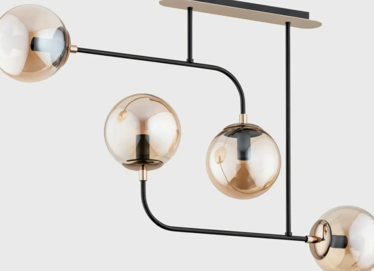 Best Sale Sklep Kaja Nietypowa lampa sufitowa z 4 szklanymi kloszami AL 63043 | Kaja