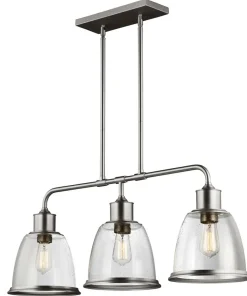 Niklowa lampa wisząca, trzy klosze FE-HOBSON-3P-SN z serii HOBSON*Sklep Kaja Flash Sale