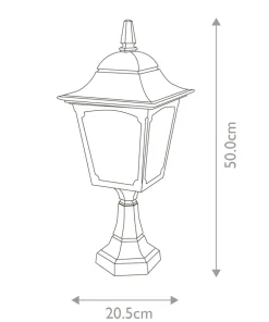 Niska lampa ogrodowa, wysokość 50 cm CP4-BLACK z serii CHAPEL*Sklep Kaja Fashion
