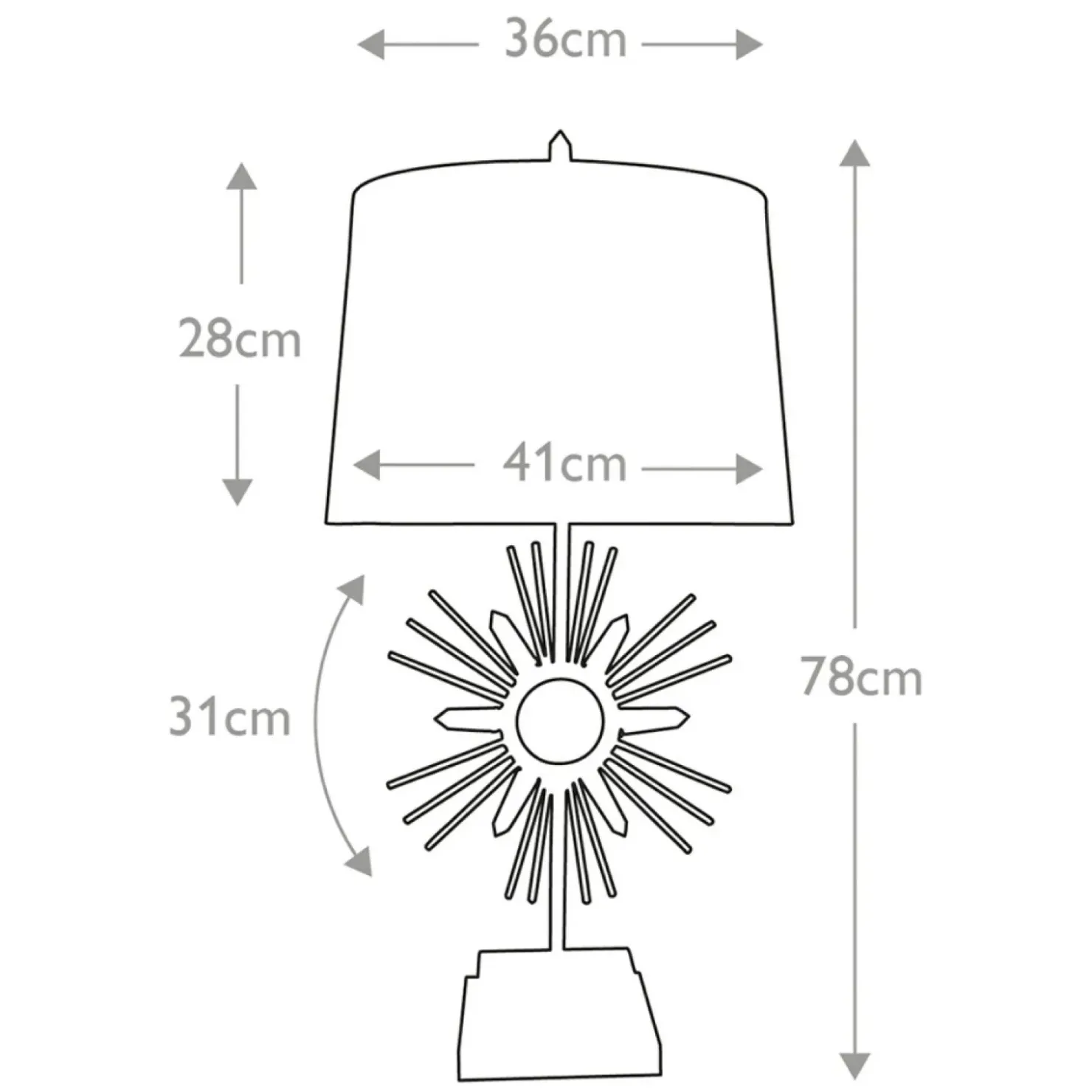 Nocna lampka stołowa z abażurem GN-SUN-KING-TL z serii SUN KING*Sklep Kaja Cheap