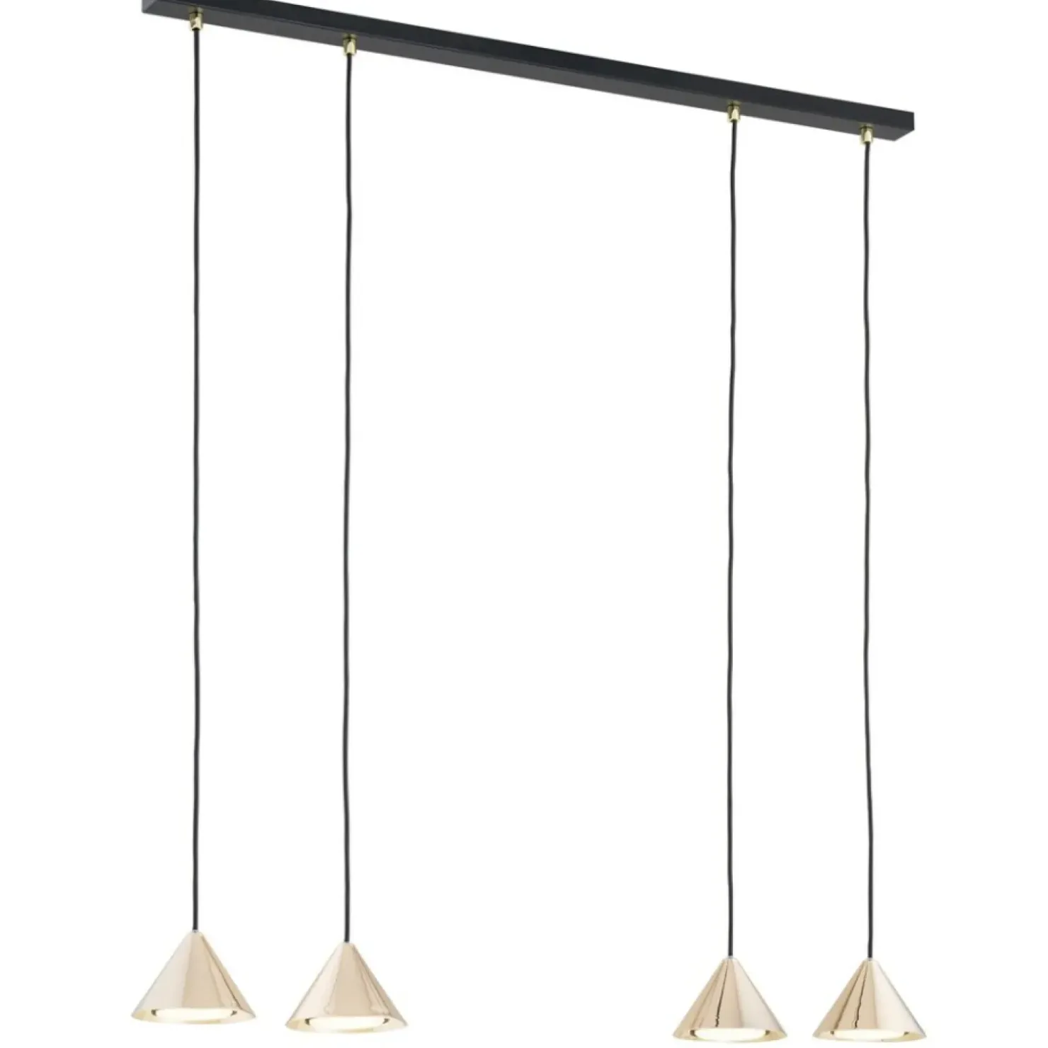Store Sklep Kaja Nowoczesna, czarno złota lampa wisząca 1329/4 ELIT | Kaja Oświetlenie