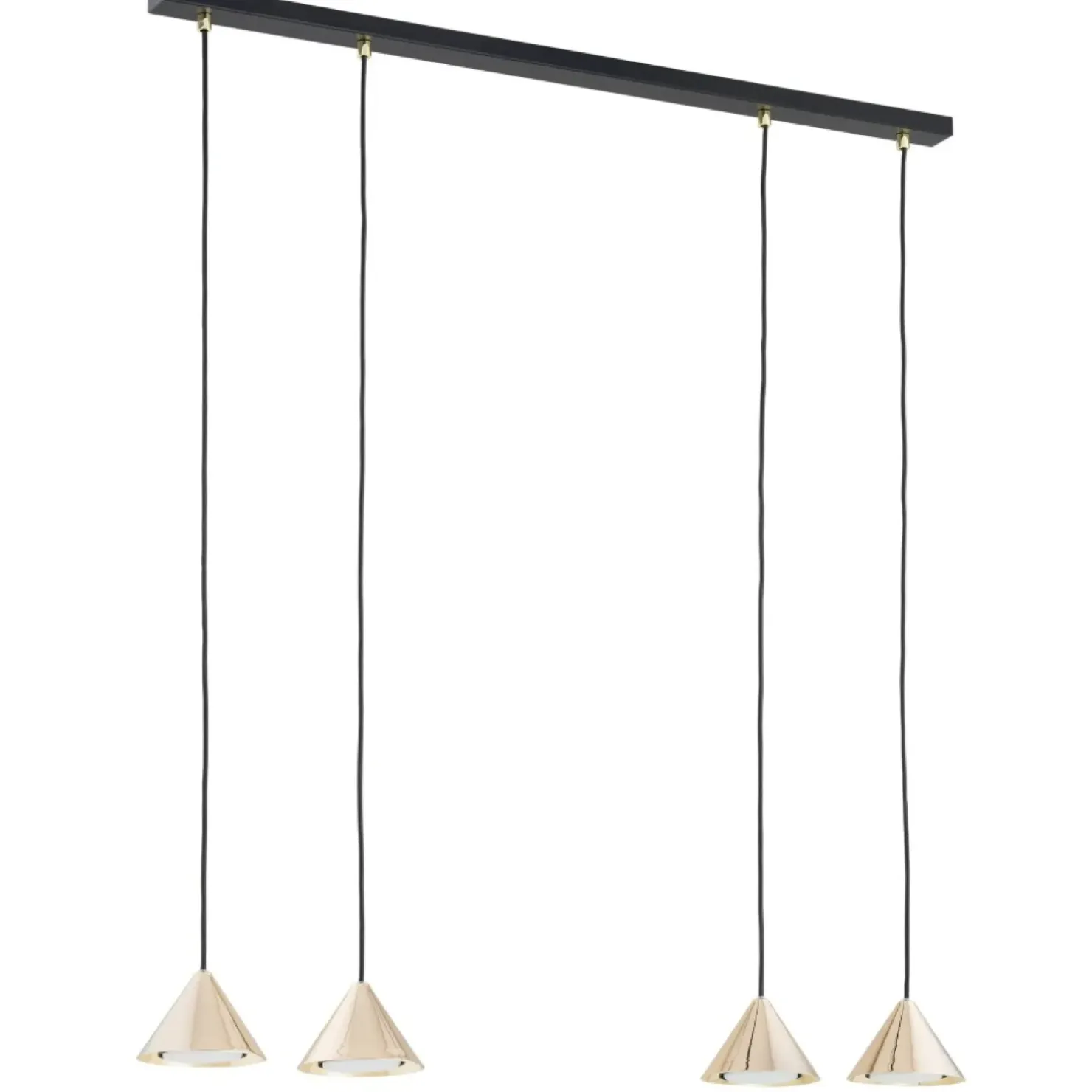 Store Sklep Kaja Nowoczesna, czarno złota lampa wisząca 1329/4 ELIT | Kaja Oświetlenie