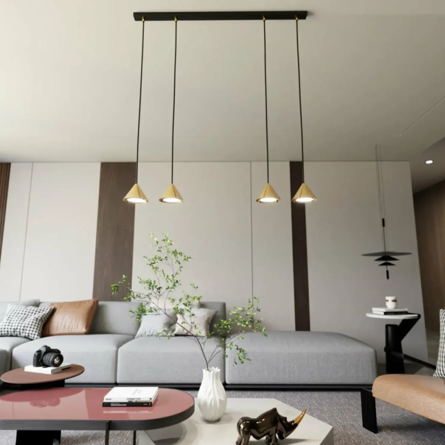 Store Sklep Kaja Nowoczesna, czarno złota lampa wisząca 1329/4 ELIT | Kaja Oświetlenie