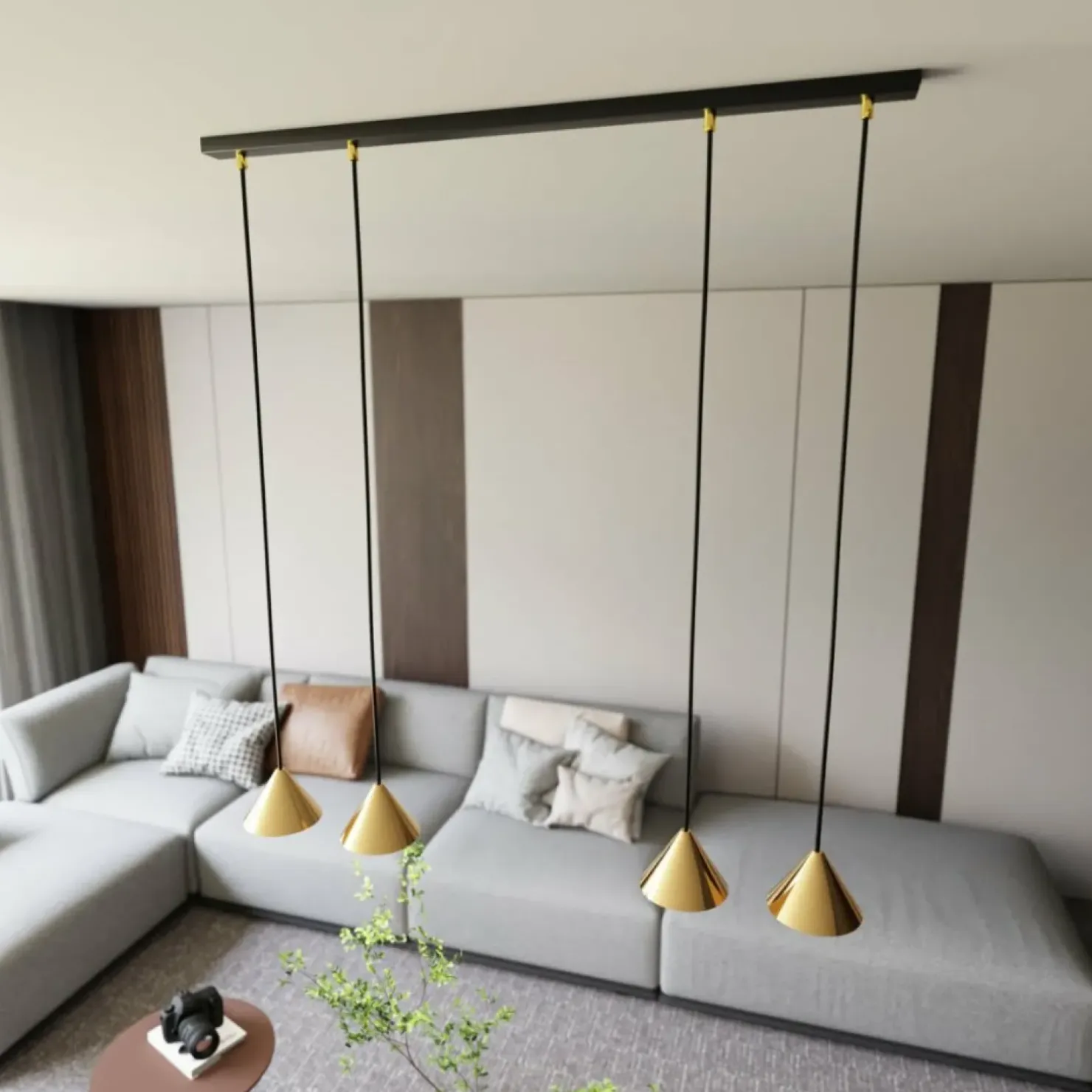 Store Sklep Kaja Nowoczesna, czarno złota lampa wisząca 1329/4 ELIT | Kaja Oświetlenie