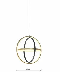 Fashion Sklep Kaja Nowoczesna, czarno-złota lampa wisząca LED WF 6048-0110 LORIA | Kaja