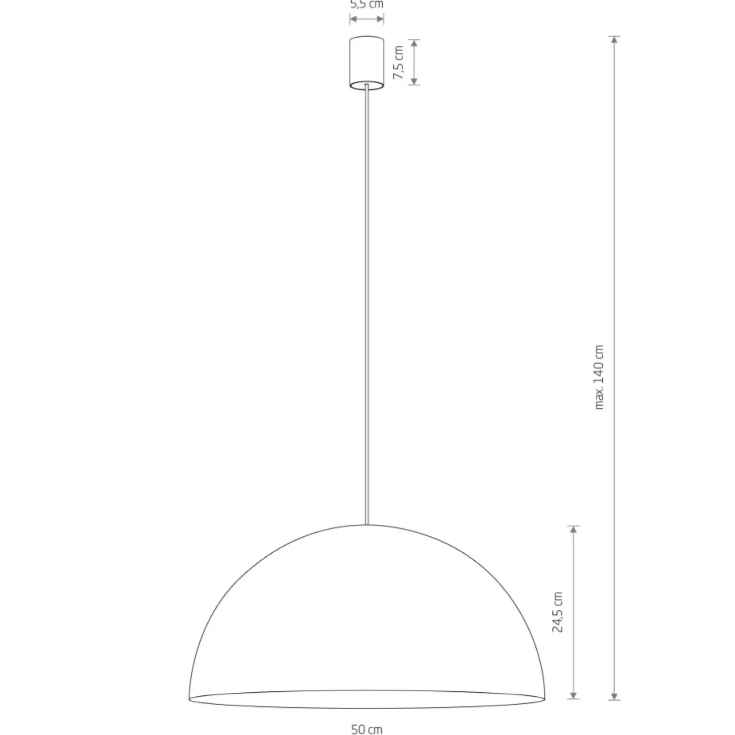 Shop Sklep Kaja Nowoczesna, kopułowa lampa wisząca ⌀50cm 10703 HEMISPHERE | Kaja