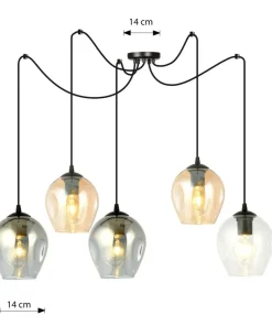 Best Sale Sklep Kaja Nowoczesna lampa pająk z kolorowymi kloszami 759/5 LEVEL | Kaja