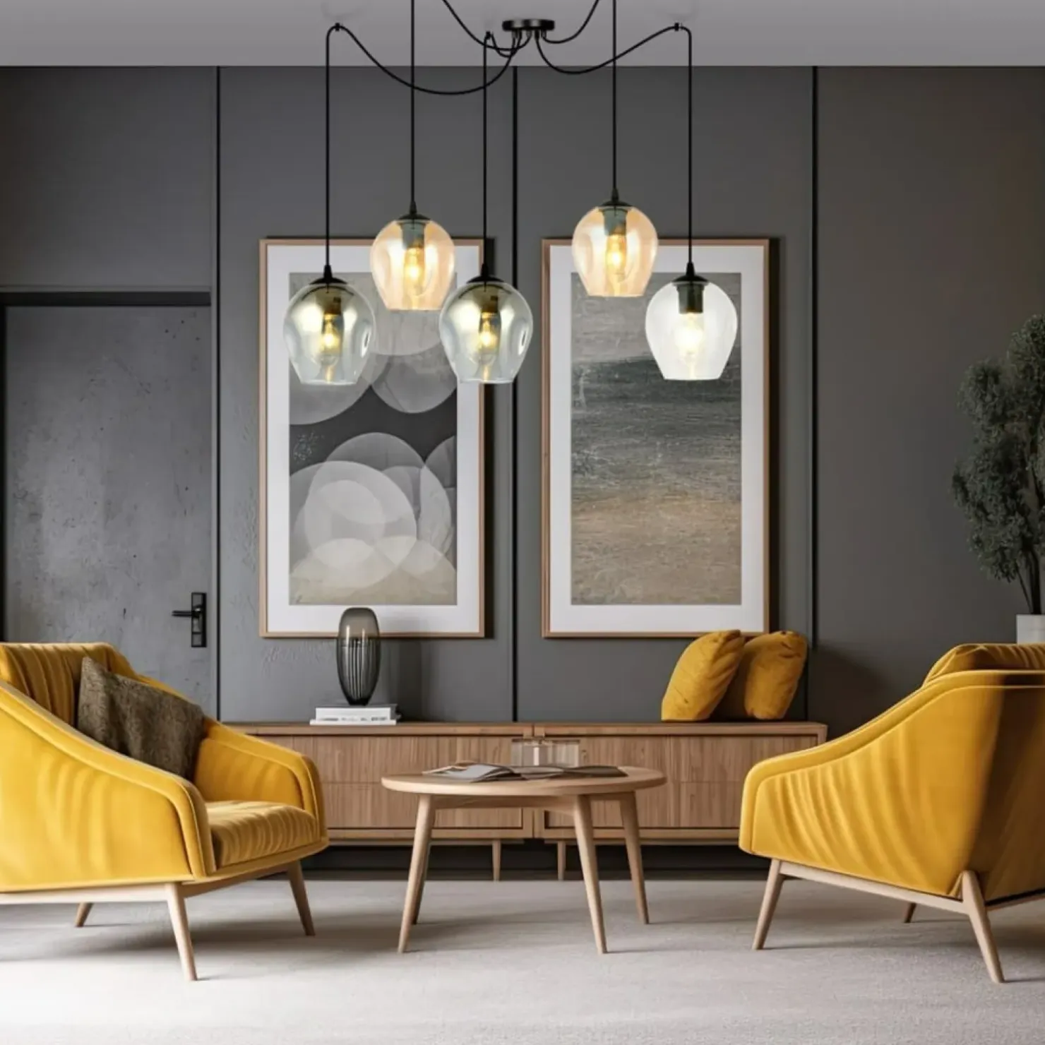 Best Sale Sklep Kaja Nowoczesna lampa pająk z kolorowymi kloszami 759/5 LEVEL | Kaja