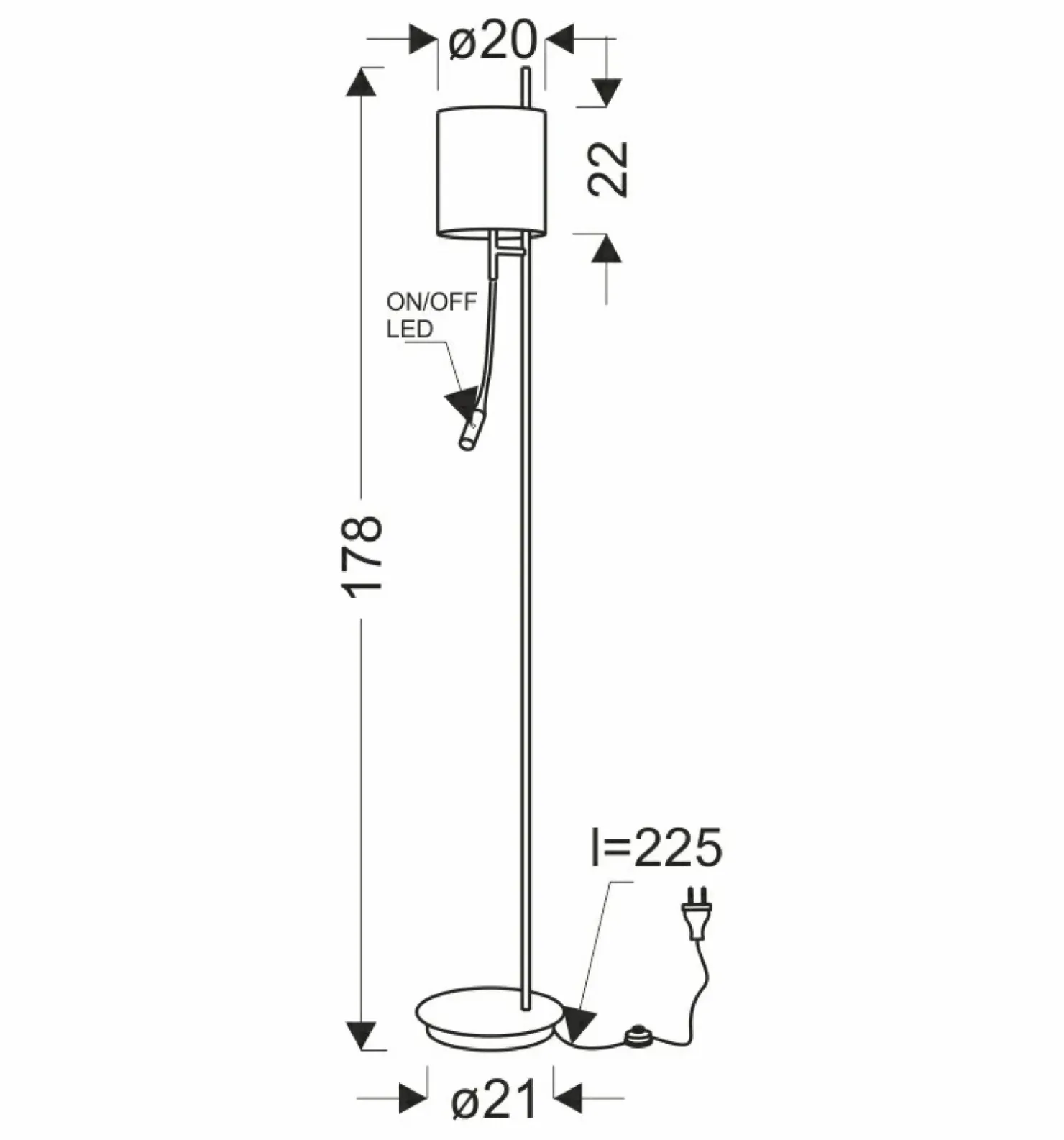 Nowoczesna lampa podłogowa, dwa światła 51-25395 ZETA | Kaja*Sklep Kaja Shop