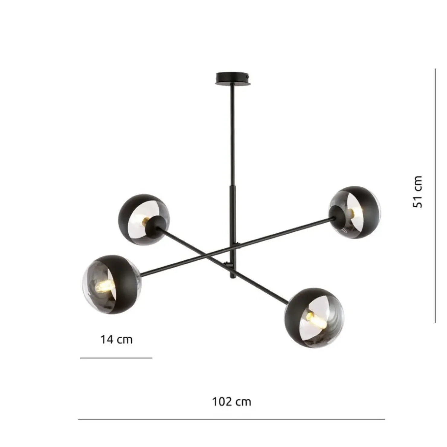 Best Sale Sklep Kaja Nowoczesna lampa sufitowa z kloszami 1168/4 LINEAR | Kaja Oświetlenie