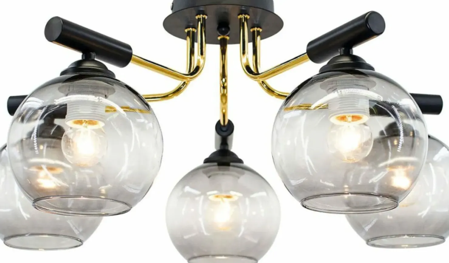 Store Sklep Kaja Nowoczesna lampa sufitowa do salonu 2207/5 BL TR | Kaja Oświetlenie