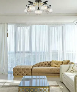 Store Sklep Kaja Nowoczesna lampa sufitowa do salonu 2207/5 BL TR | Kaja Oświetlenie