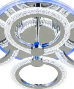 Fashion Sklep Kaja Nowoczesna lampa sufitowa z pilotem w zestawie DRS2032 z serii RING chrom