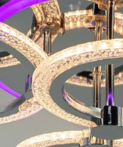 Fashion Sklep Kaja Nowoczesna lampa sufitowa z pilotem w zestawie DRS2032 z serii RING chrom