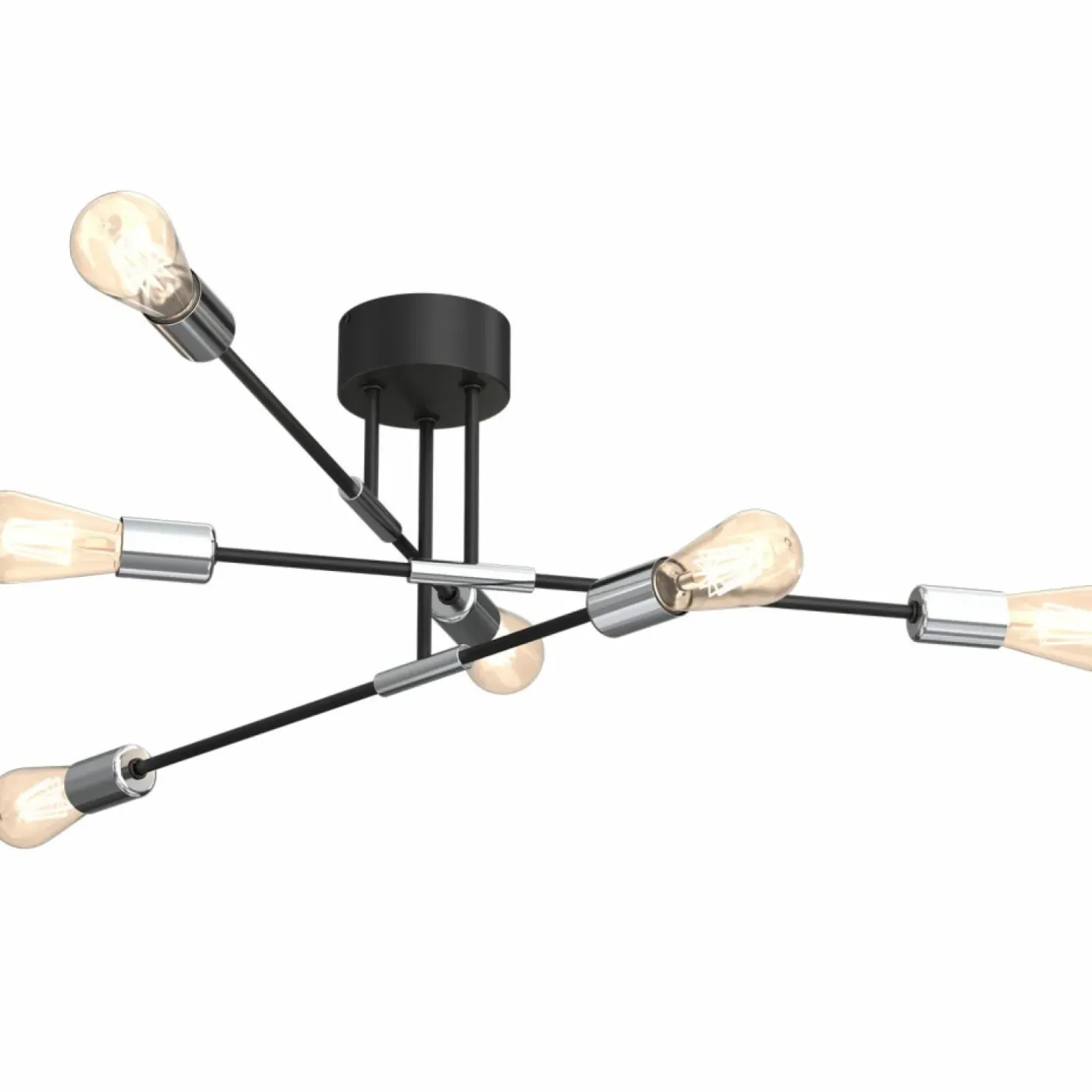 Discount Sklep Kaja Nowoczesna lampa sufitowa, srebrne oprawki LX 3910 z serii FLAME