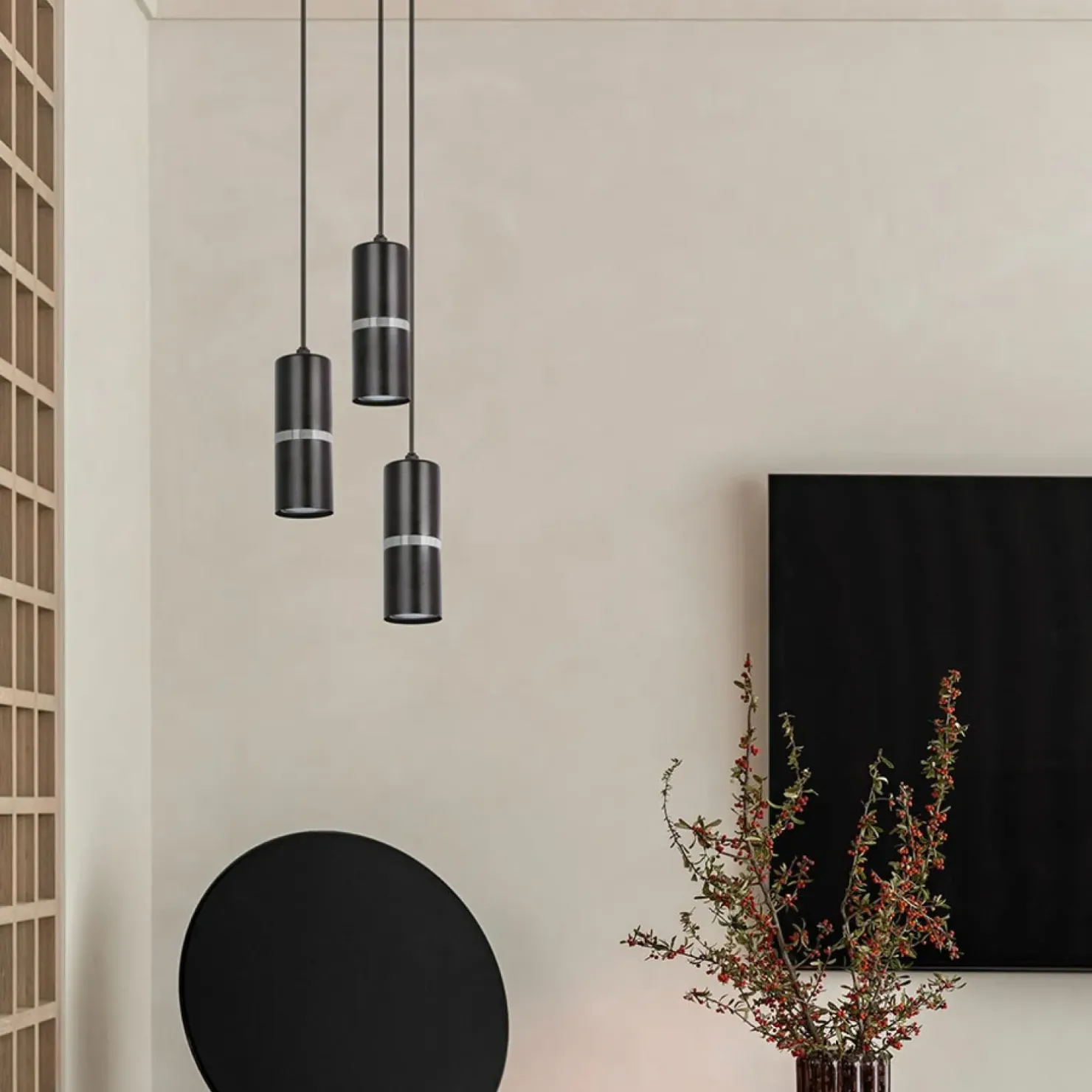 Shop Sklep Kaja Nowoczesna lampa wisząca, czarno-srebrne tuby K-5247 z serii VESTA