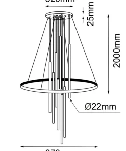 Sale Sklep Kaja Nowoczesna lampa wisząca, koło LED z tubami ANT 8978 LUNA | Kaja