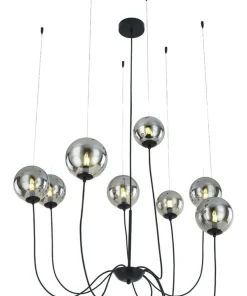 Fashion Sklep Kaja Nowoczesna lampa wisząca pająk z kloszami AZ2639 CONFLUX | Kaja chrom
