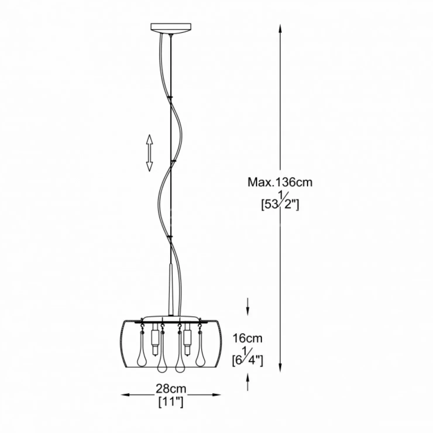 Hot Sklep Kaja Nowoczesna lampa wisząca P0076-03E-F4FZ CRYSTAL| Kaja Oświetlenie