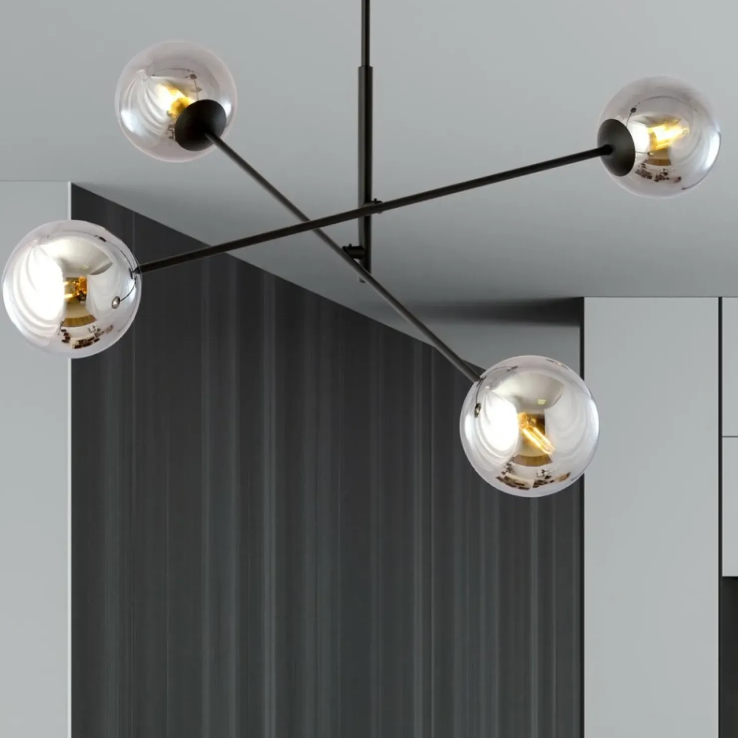 Sale Sklep Kaja Nowoczesna lampa wisząca z grafitowymi kloszami 1167/4 LINEAR | Kaja