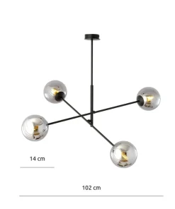 Sale Sklep Kaja Nowoczesna lampa wisząca z grafitowymi kloszami 1167/4 LINEAR | Kaja