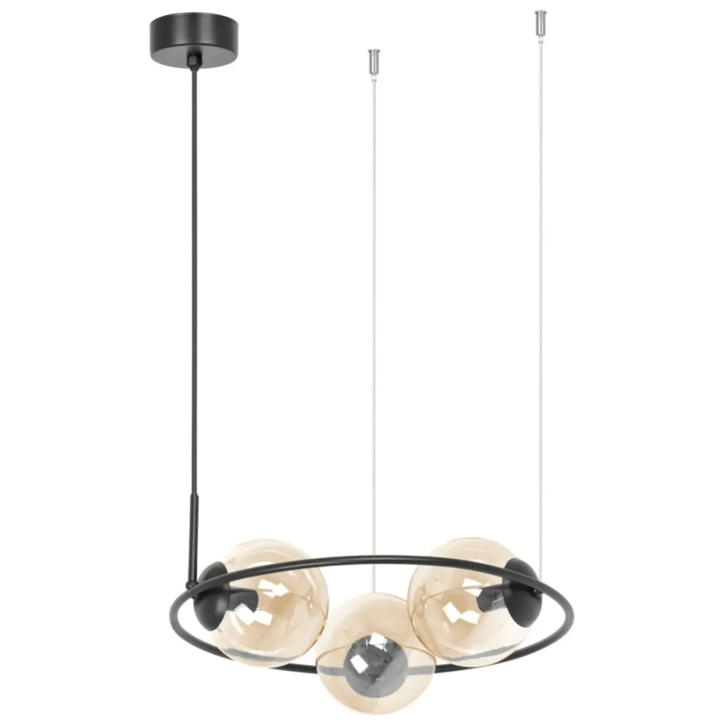 Clearance Sklep Kaja Nowoczesna lampa wisząca z bursztynowymi kloszami K-5124 z serii VENTA