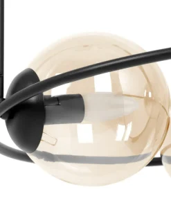 Clearance Sklep Kaja Nowoczesna lampa wisząca z bursztynowymi kloszami K-5124 z serii VENTA