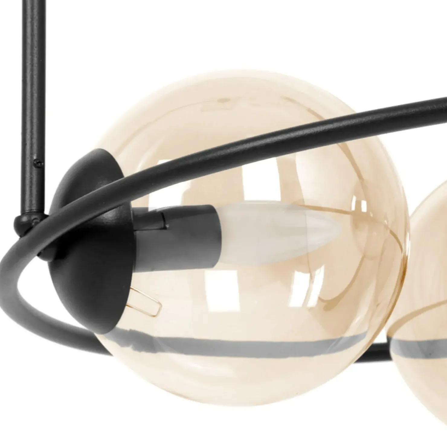 Clearance Sklep Kaja Nowoczesna lampa wisząca z bursztynowymi kloszami K-5124 z serii VENTA