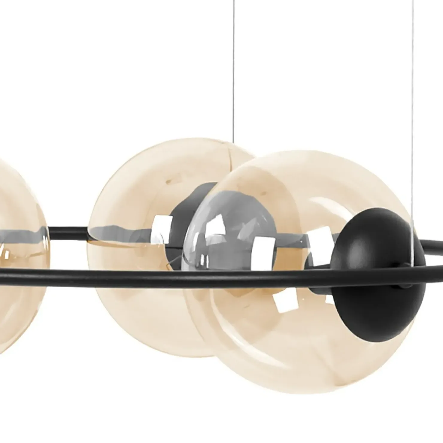 Clearance Sklep Kaja Nowoczesna lampa wisząca z bursztynowymi kloszami K-5124 z serii VENTA