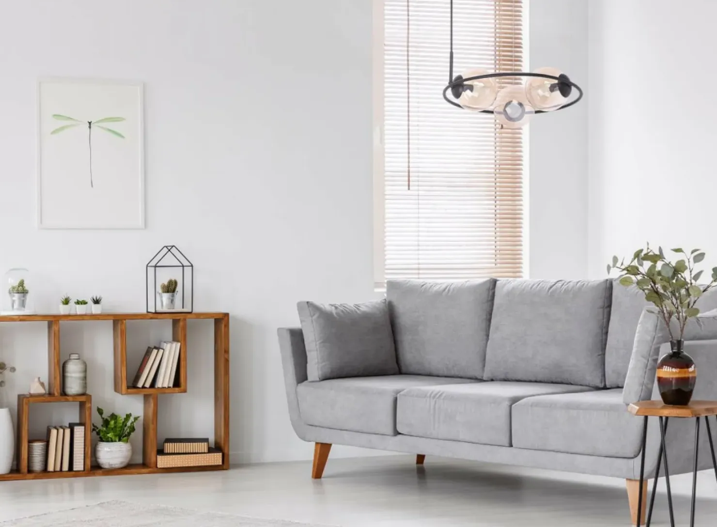Clearance Sklep Kaja Nowoczesna lampa wisząca z bursztynowymi kloszami K-5124 z serii VENTA