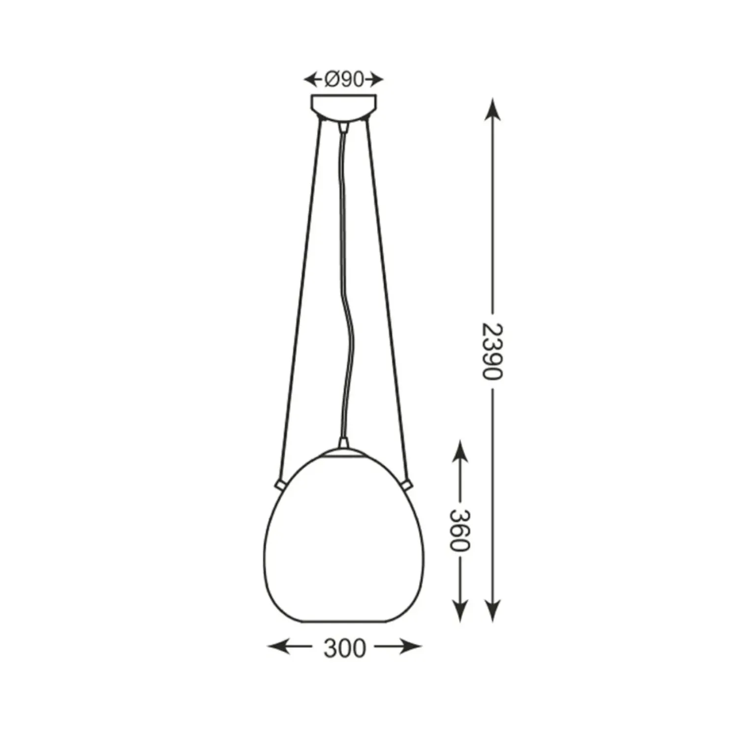 New Sklep Kaja Nowoczesna lampa wisząca z dużym kloszem P19066B-D30 MOON | Kaja