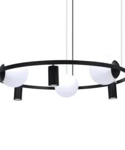 New Sklep Kaja Nowoczesna lampa wisząca z kloszami i spotami 5006 z serii ORBIT