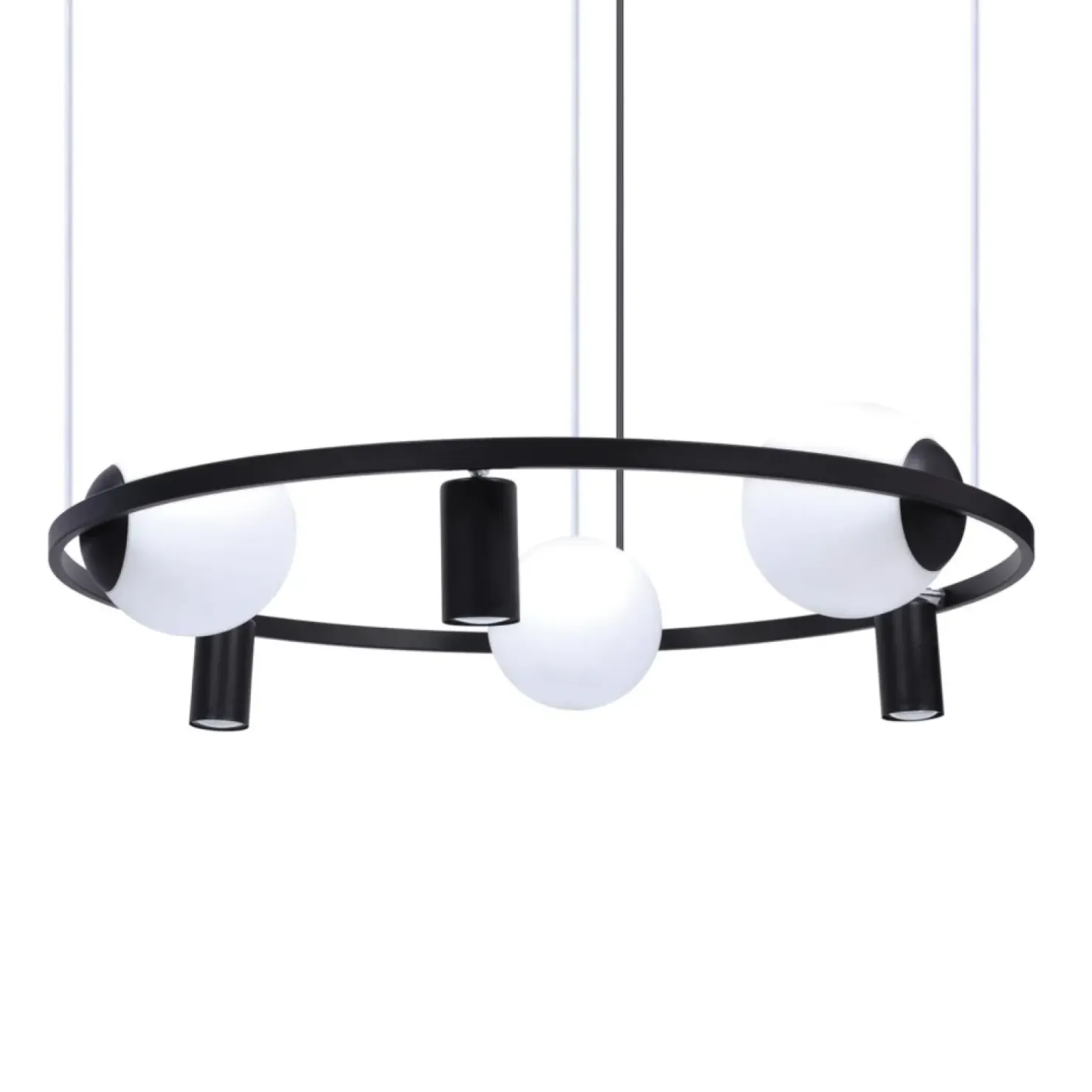 New Sklep Kaja Nowoczesna lampa wisząca z kloszami i spotami 5006 z serii ORBIT