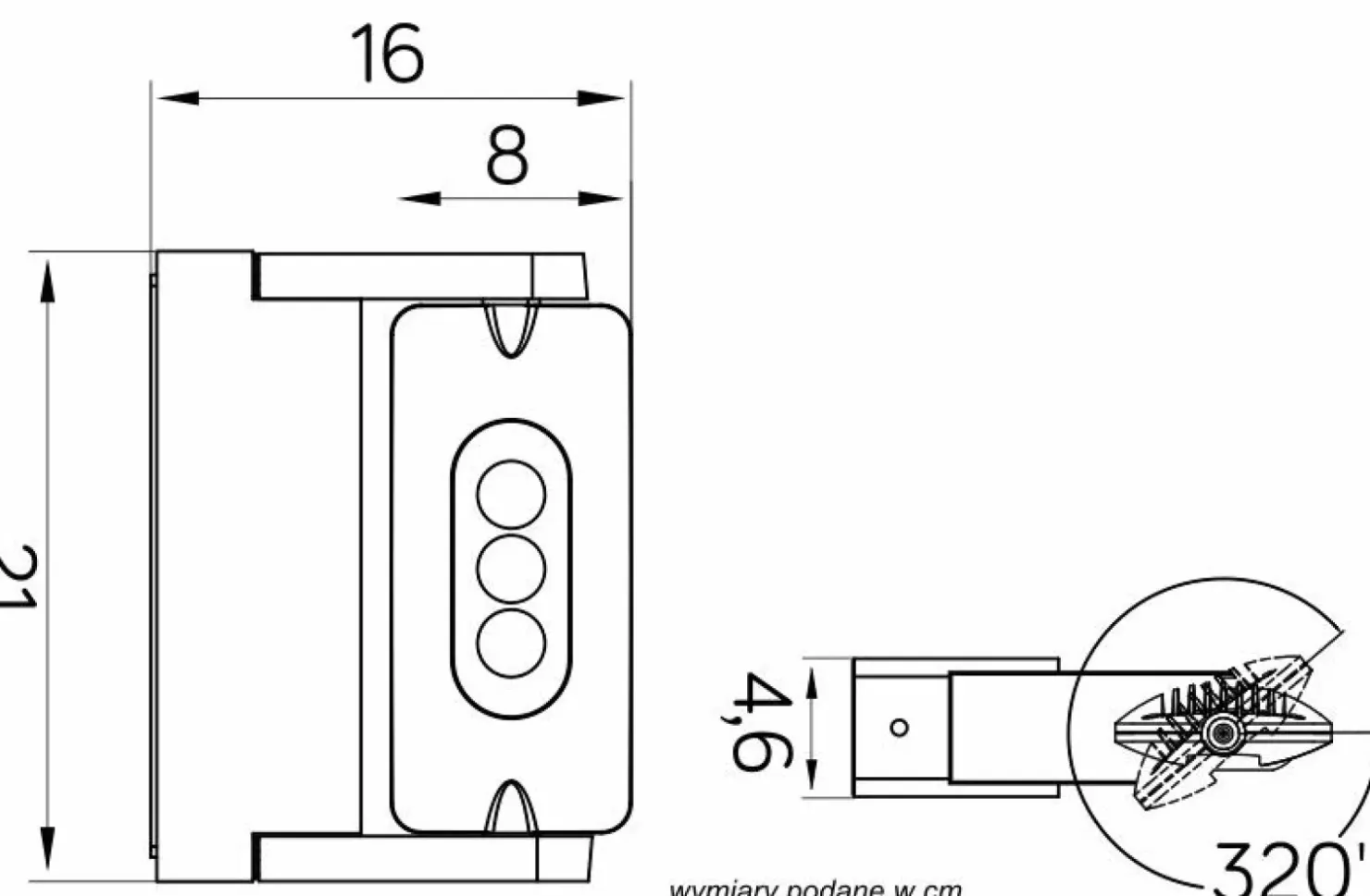Nowoczesna oprawa LED, kinkiet, ruchomy 6144S-1 z serii RADIUS | Kaja Oświetleni*Sklep Kaja Best